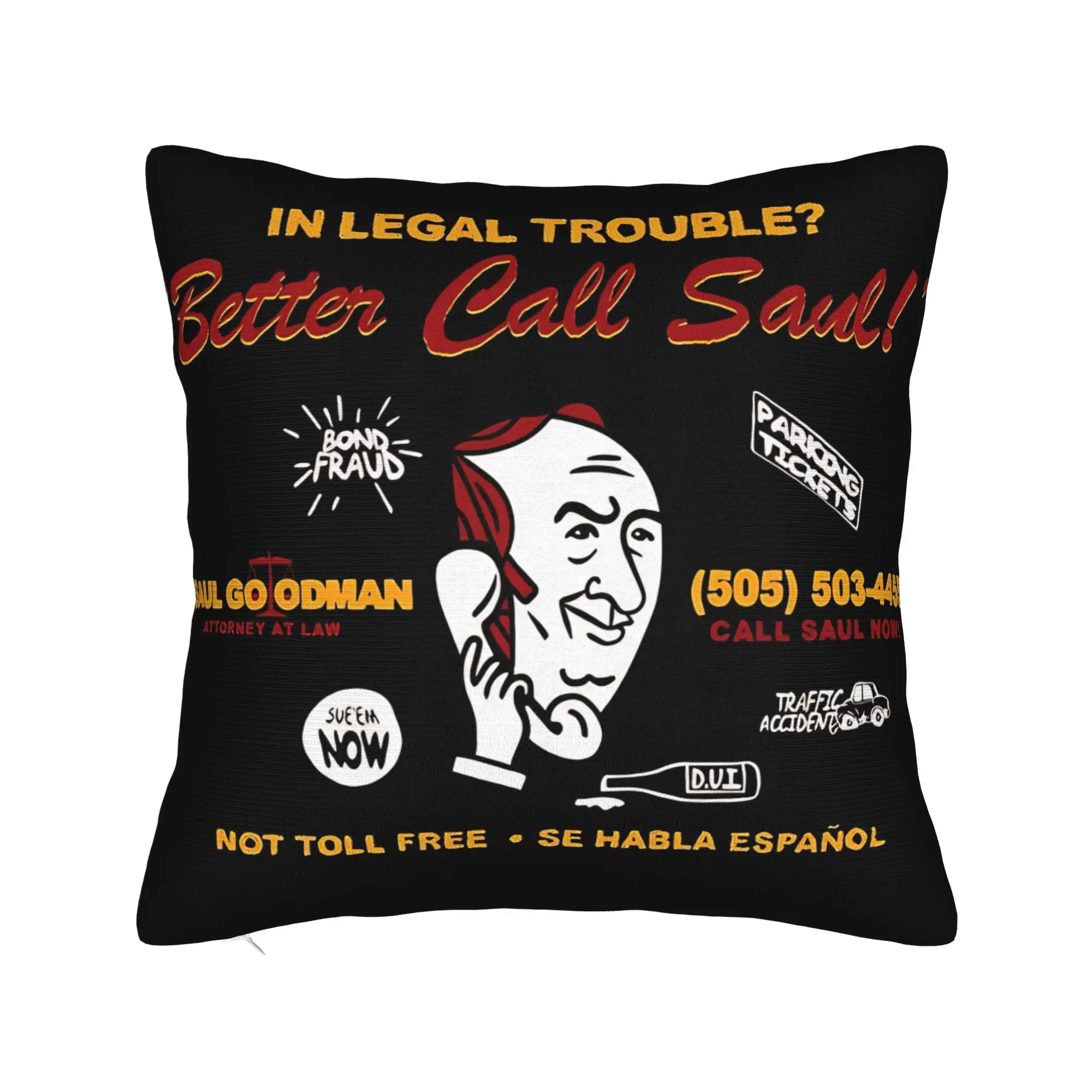 Saul Goodman Attorney At Law Pillow Cover  Comfy Cushion Cover Kawaii Pillow Case For Sofa Couch Bed Living Room