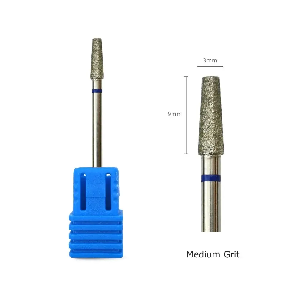 HYTOOS Tapered Nail Drill Bits Diamond Cuticle Clean Burr Russian Mills Electric Manicure Drills Nails Accessories