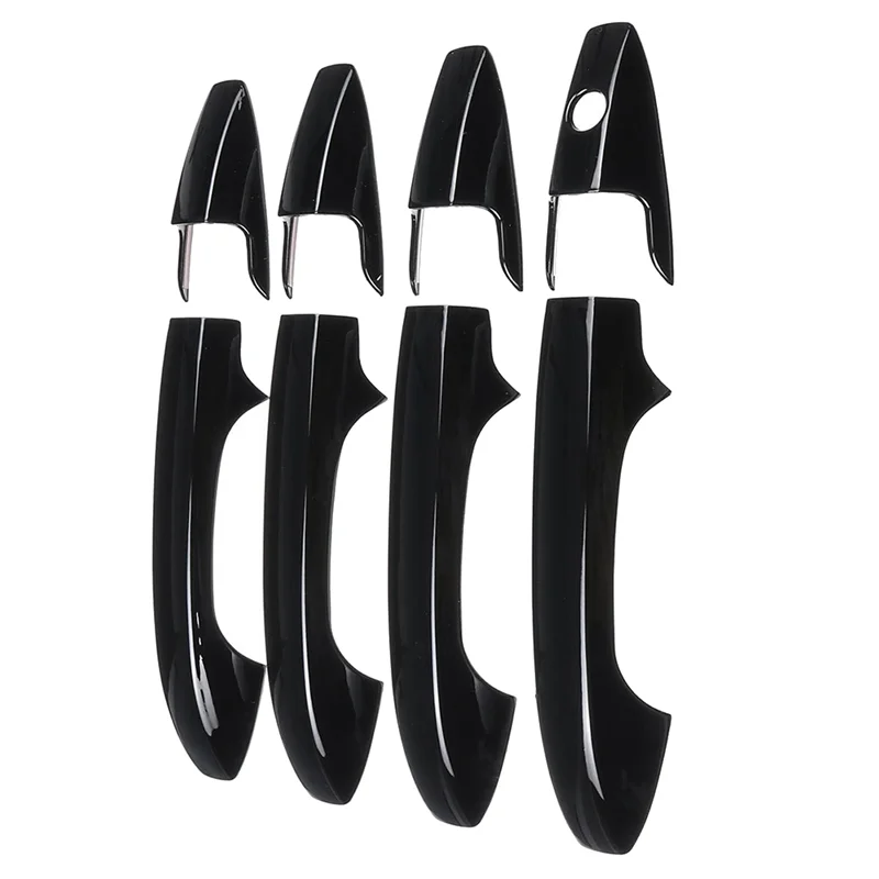 

8Pcs Black Car Door Handle Cover Trim Catch Cap Stickers Exterior Door Handle Cover for Honda CR-V 2007-2011