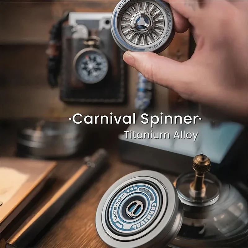 LAUTIE Titanium Blue Carnival Spinner Fidget Spinner 2099 Series Fidget Toys Adults Office Desk Accessories