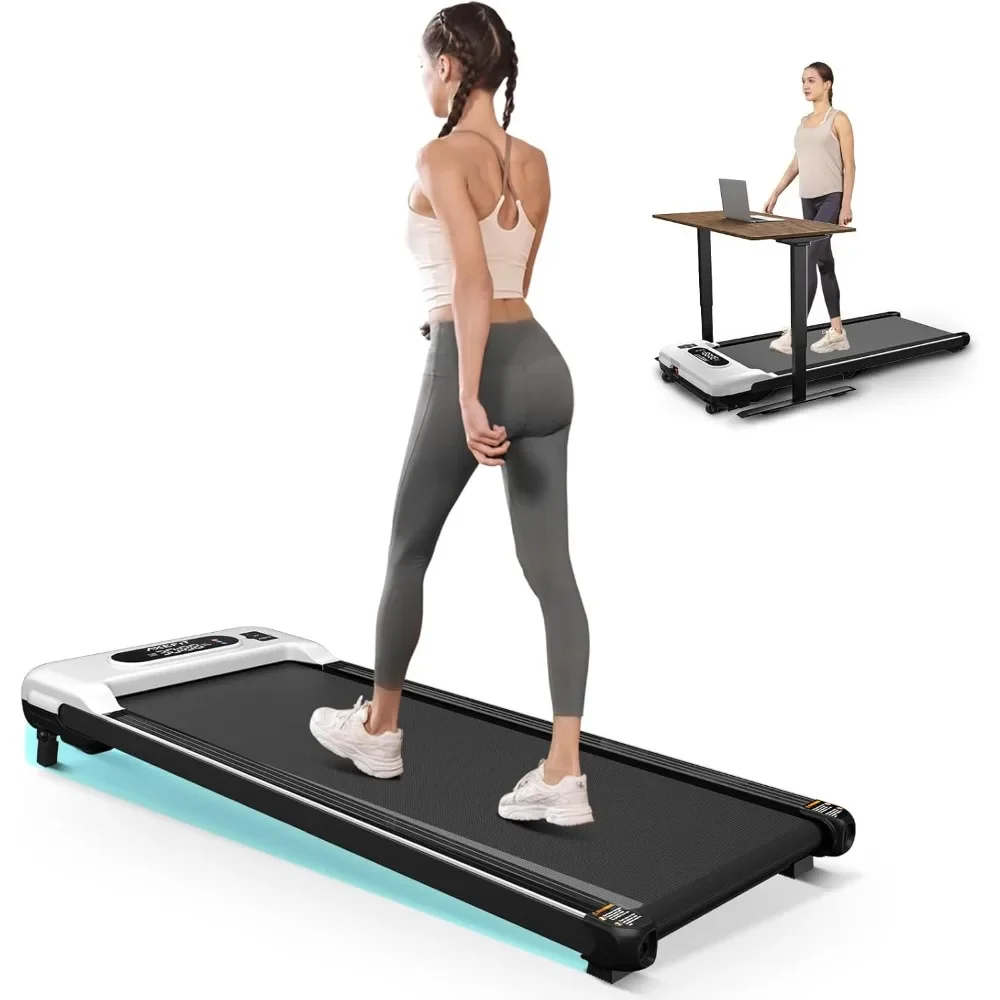 

Treadmills Portable, Under Desk Treadmill, 2.5HP with Panel & Remote Control, 4 in 1 Walking Running Machine Manual Incline