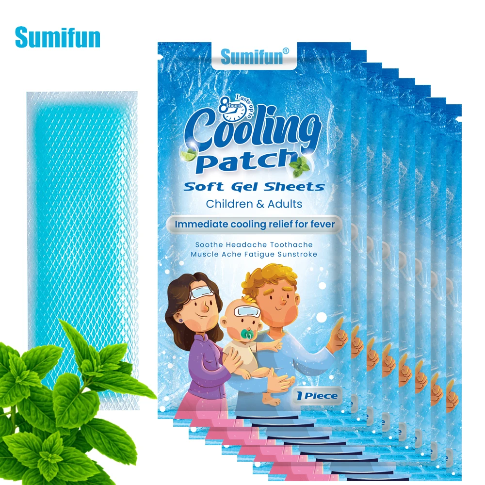 

5-50Pcs Sumifun Fever Down Cooling Patch For Child Adult Low Temperature Ice Gel Pads Treat Headache Cold Heatstroke Sticker