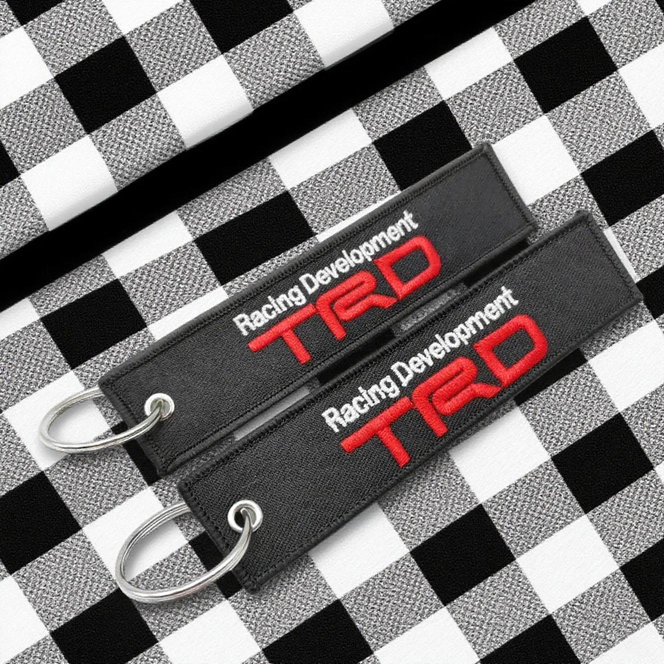 

Car Embroidered Keychain Emblem Keyring Pendant For Toyota TRD Corolla Yaris Aygo Prius CHR Camry Auris Avensis Land Accessories