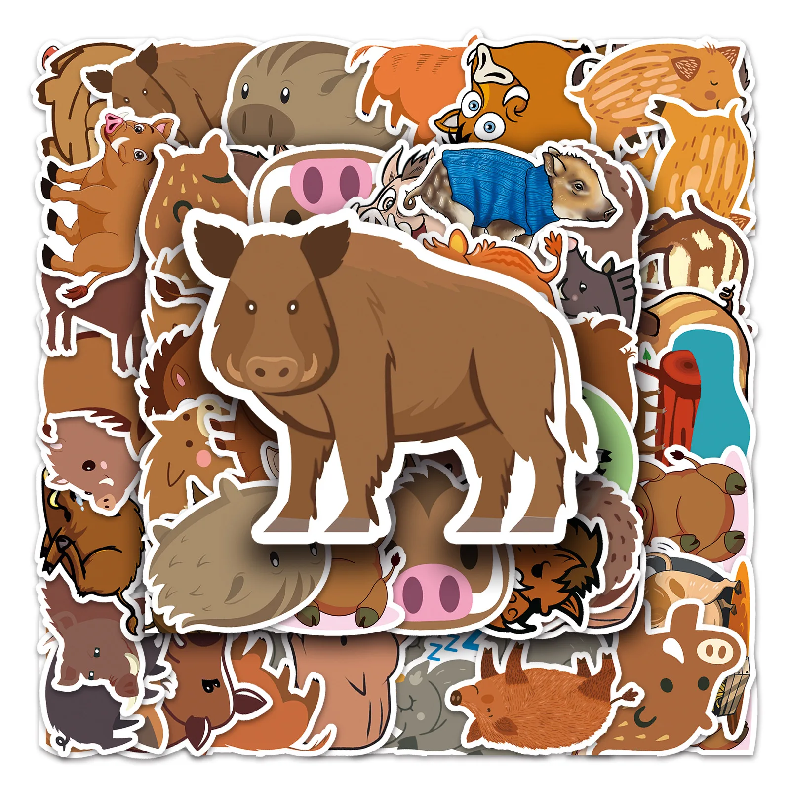 50Pcs Cartoon Wild Boar Series Graffiti Stickers Suitable for Laptop Helmets Desktop Decoration DIY Stickers Toys Wholesale