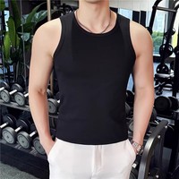 High Quality Summer Cotton Tank Tops Men Solid Color Stretch Sports Sleeveless T-Shirts Mens Fitness Breathable Slim Fit Tops