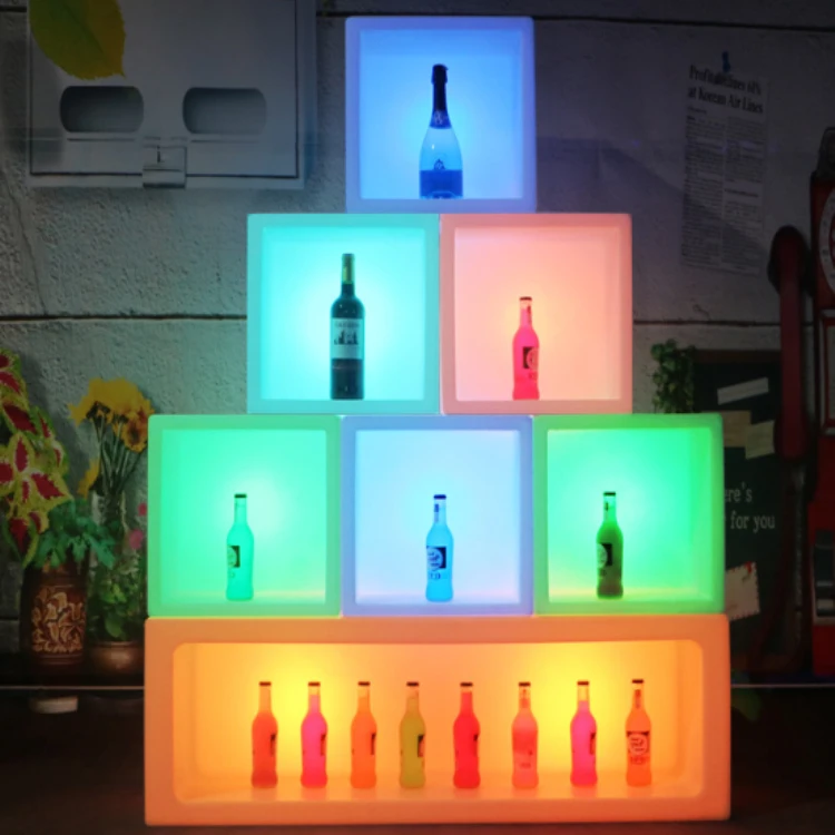 LED Wine Cabinet Luminous Beer Wine Coaster Ice Bucket RGB Colorful Luminous Cabinet Gragas Bar Champagne Racks