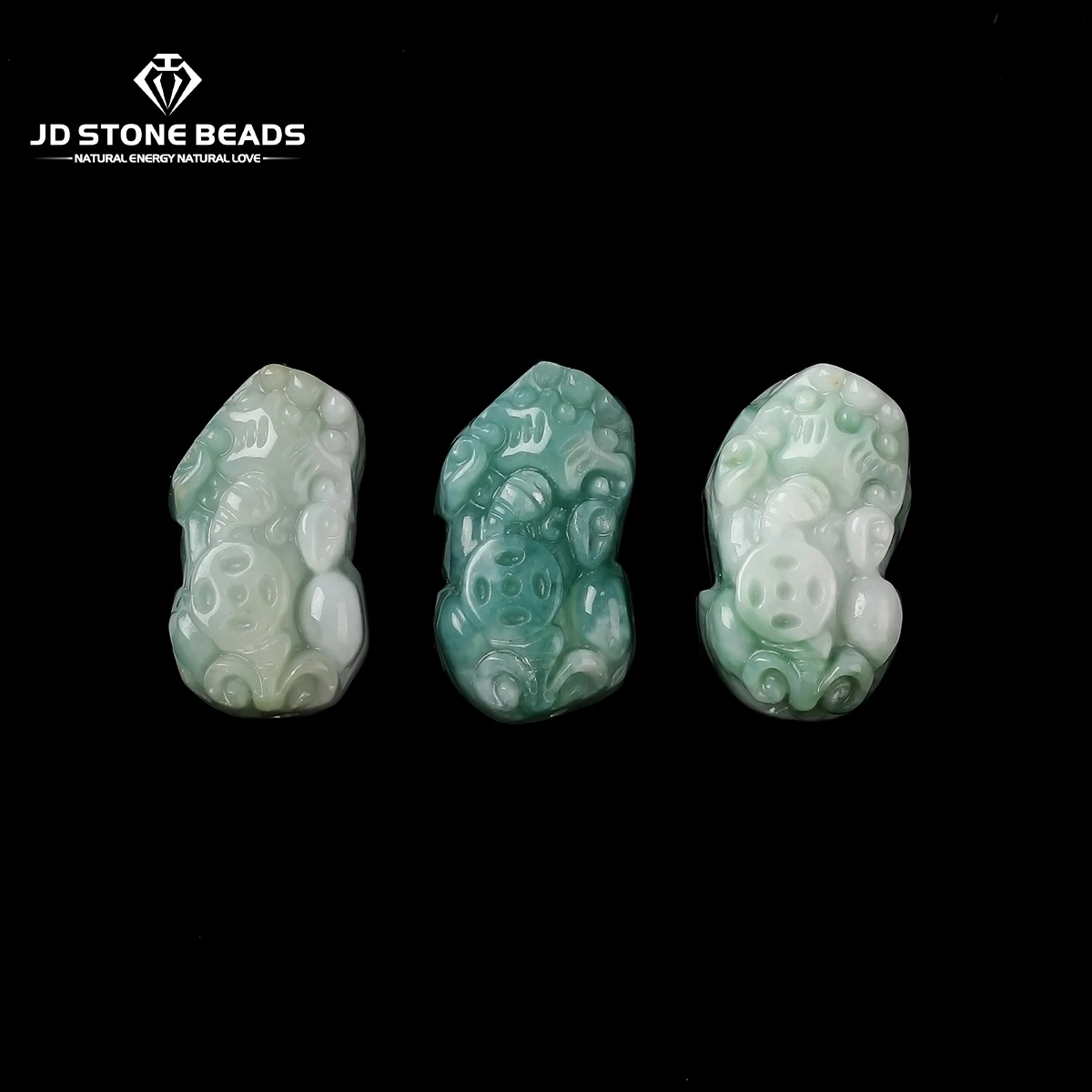 1 Pc Natural Stone Jadeite Carved Wealth Lucky Pixiu Bead For Jewelry Making DIY Necklace Bracelet Pendant Accessory Wholesale