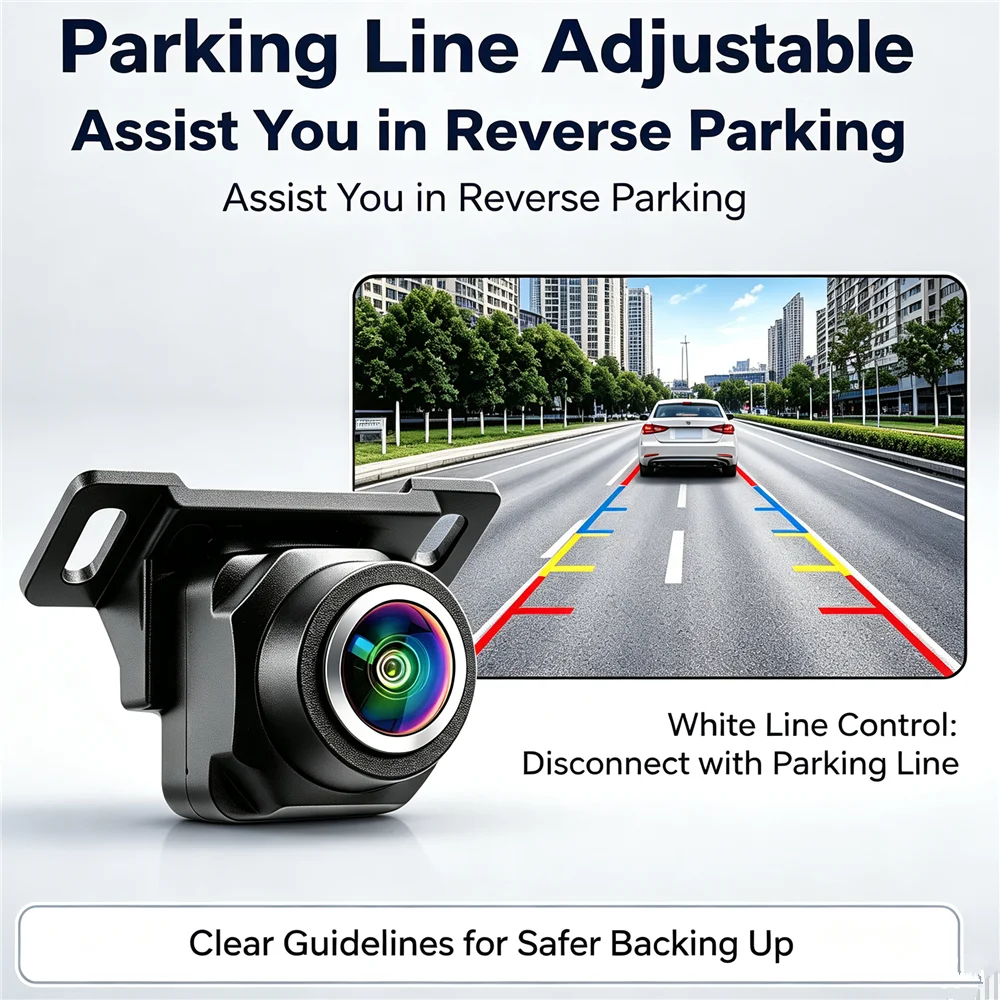 2-in-1 AHD 1080P CVBS Car Reverse Camera 180 Degree Fisheye Waterproof Backup Camera Front Rear View Switchable Parking Camera