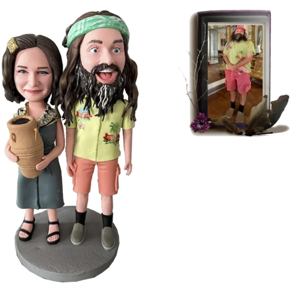 Customized Bobblehead Dolls For Couples Playing Video Games Together, Personalized Handmade, Anniversary Gift,  Fully Handmade