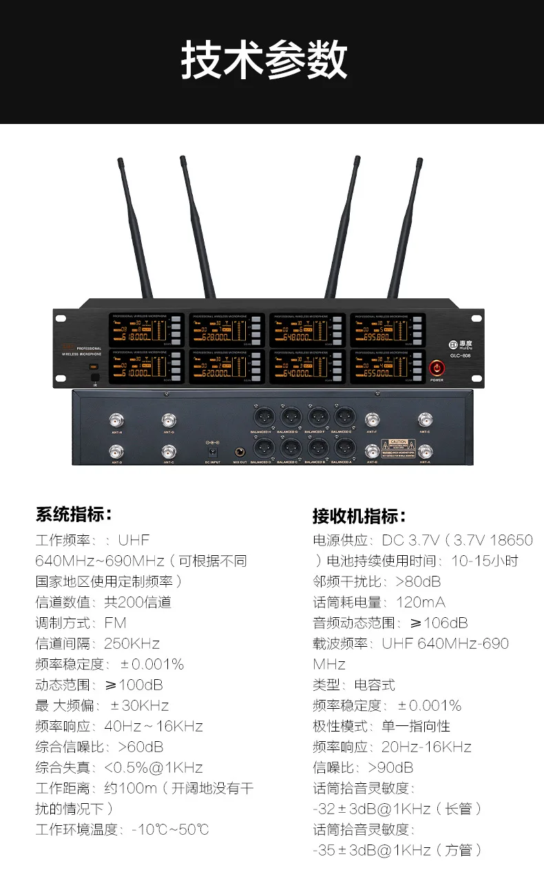 Professional wireless microphone, FM radio microphone
