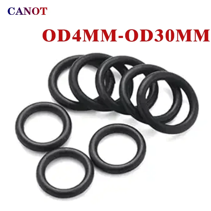 Nitrile Rubber O-Rings OD4mm~30mm Round O Type Corrosion Oil Resist Sealing Elastic Band NBR O Ring Gasket Plumbing Waterproof