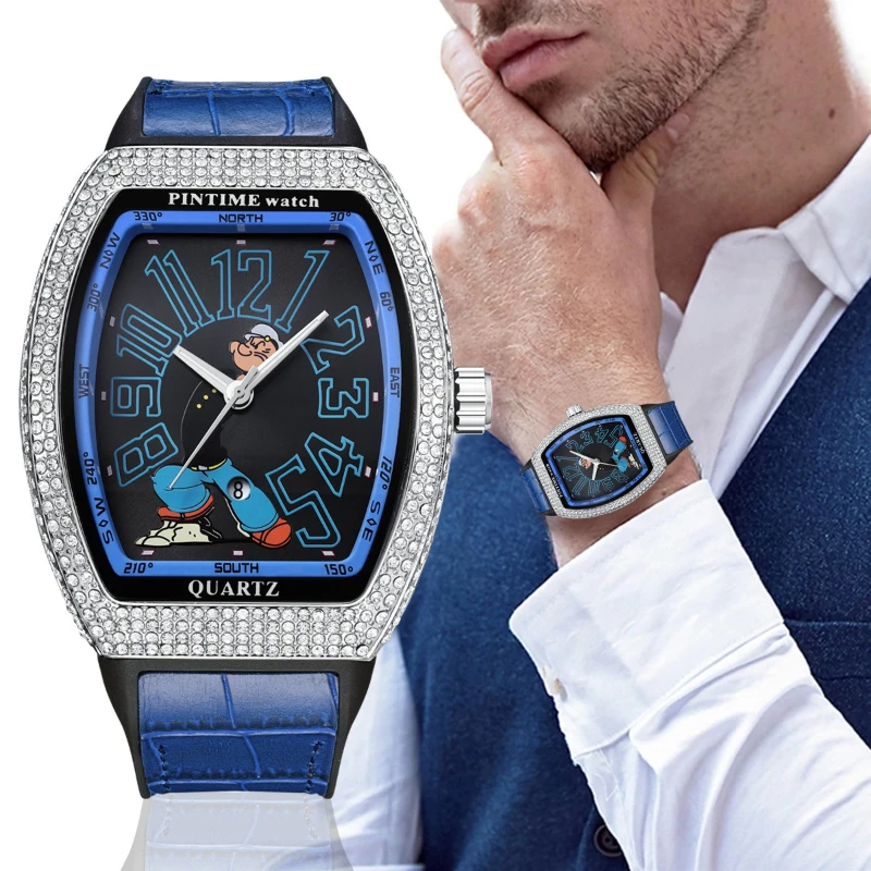 

Top Brand Luxury Men's Watches Classic Mariner Tonneau Case Men's Quartz Calendar Watch Male Clock Hombre Relogio Masculino