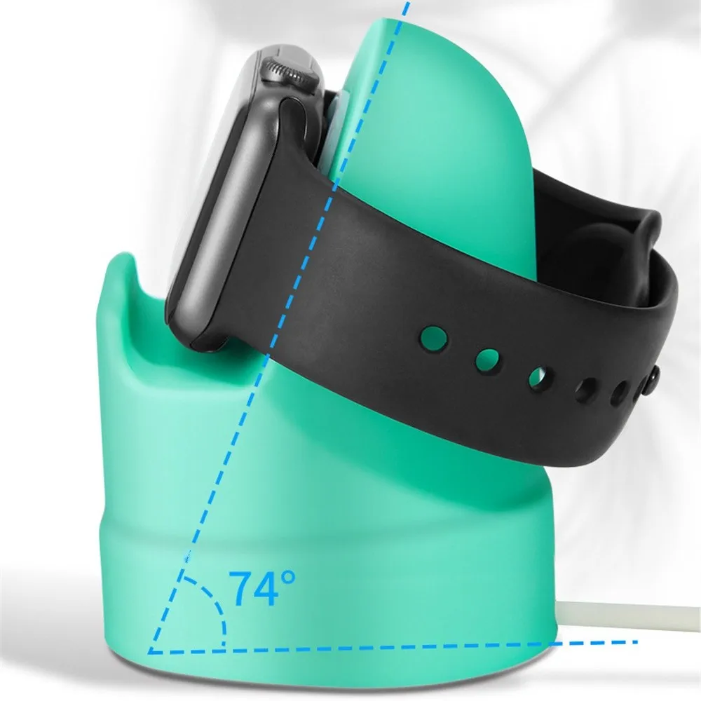 Base de carga de silicona fácil de usar para Apple Watch Series Ultra/8/SE2/7/6