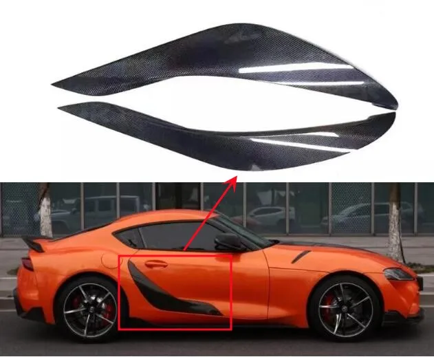 Real Forged Carbon Fiber Front Door Vent Side Air Outlet Intake Duct Trim Bodykit For Toyota Supra A90 2020 2021 2022 2023