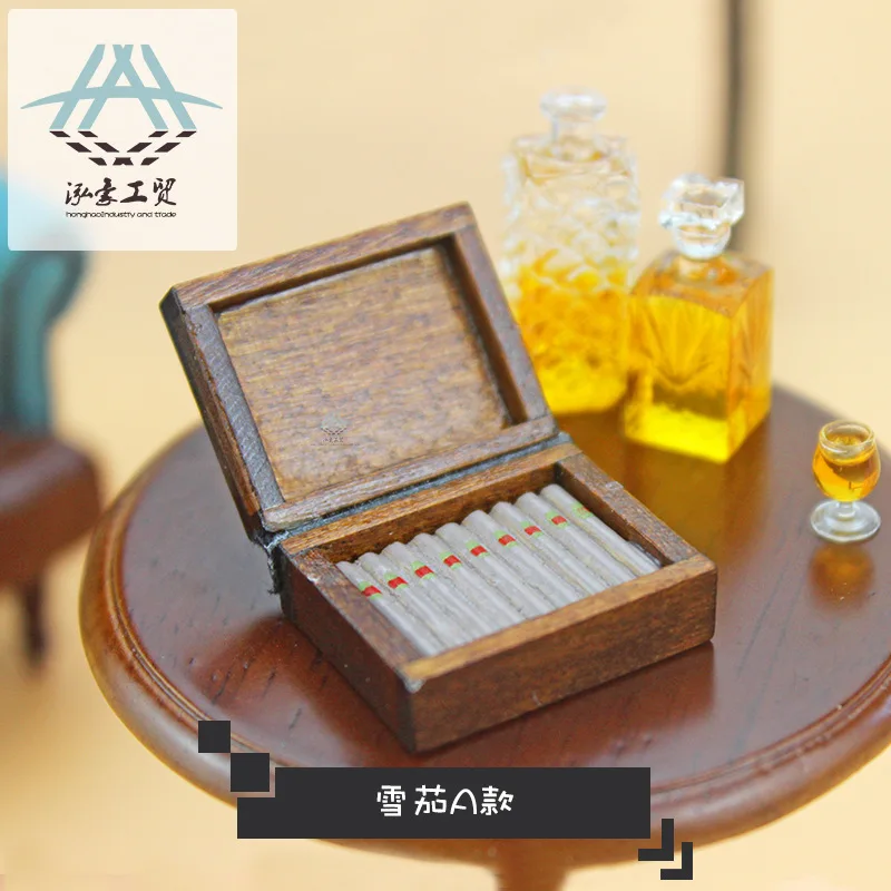 Bjd Dolls House Accessories Mini Cigar Case Miniature Items Simulation Wine Glass Pretend Play Dollhouse Desktop Ornament Toys