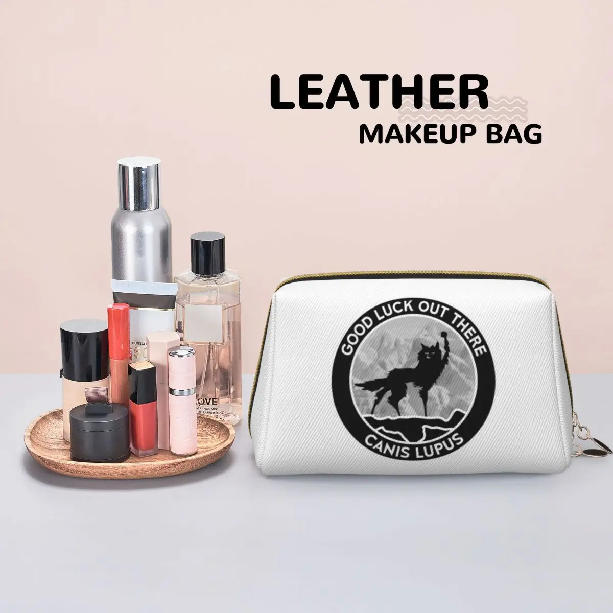 Fantastic Mr Fox - Wolf - Canis Lupus - Fill Women Cosmetic Bag Travel Makeup Organizer Pouch Toiletry Storage Dopp Kit Case