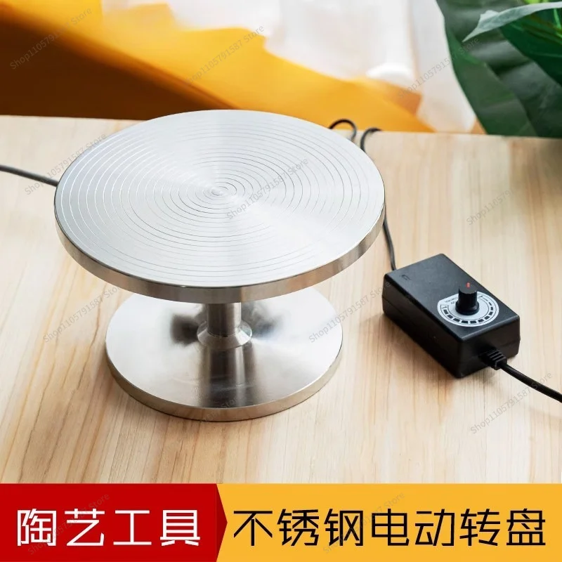 For Ceramic Stainless Steel Electric Turntable, Hoop Painting Gold Tracing  Rotating Table Automatic Cave Countertop