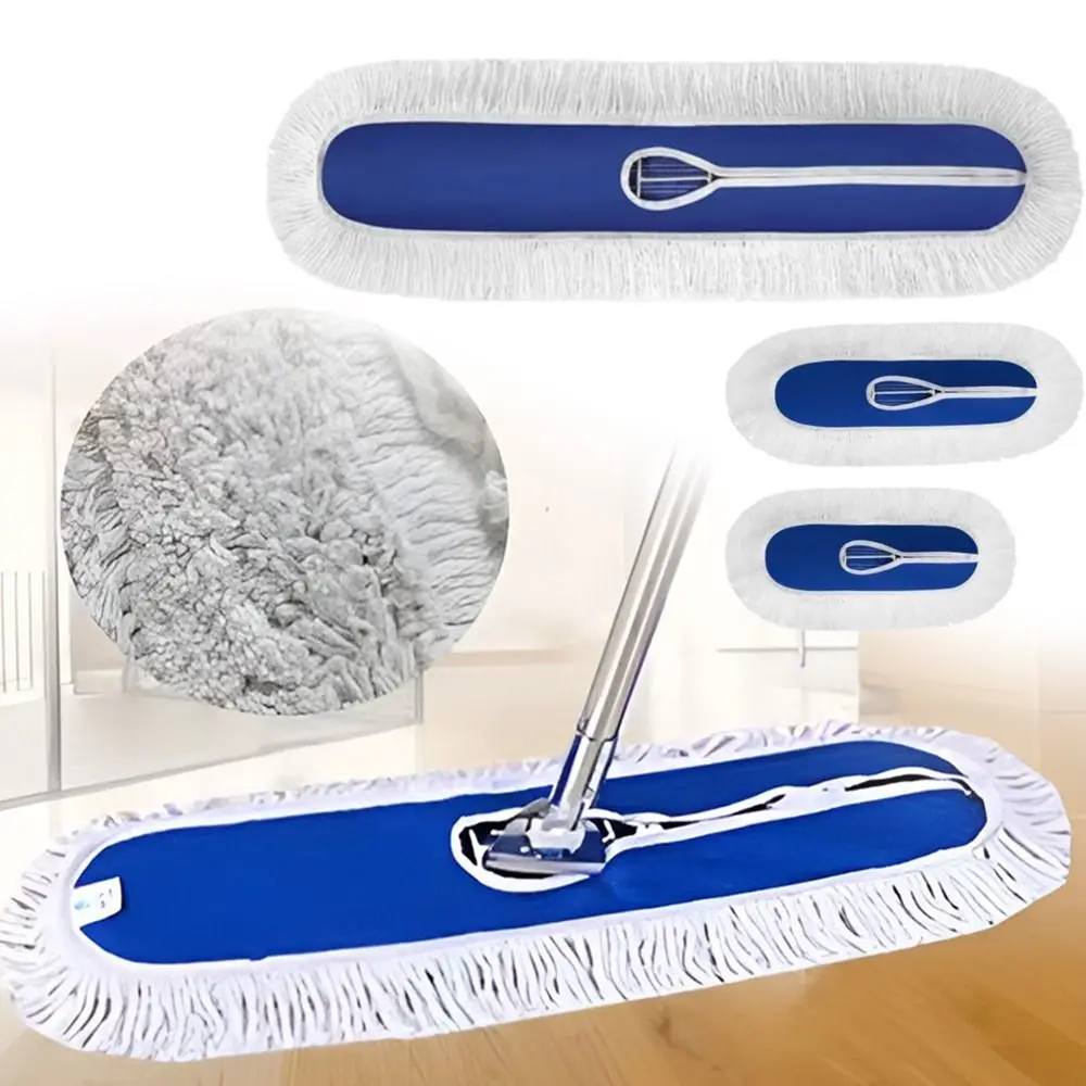 Refil de Pano de Algodão para Mop Plano 40/60/80/100/120cm, Refil de Cabeça de Mop para Limpeza Pesada de Pisos, Acessórios de Mop Reutilizáveis e Removíveis