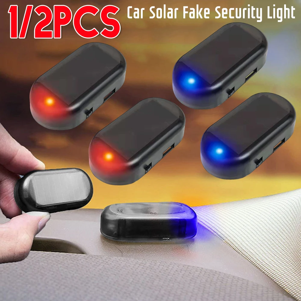 

LED Car Fake Security Light Solar Powered Simulated Dummy Alarm Wireless Warning Anti-Theft Caution Lamp Flashing Imitation