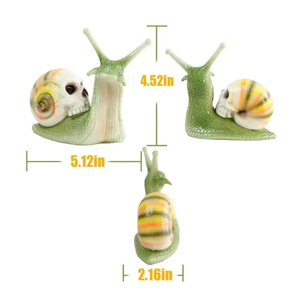 Fashion Halloween Outdoor Garden Statue Gothic Snail Skull Sculpture Resin Crafts for Home Garden Patio - Image 5