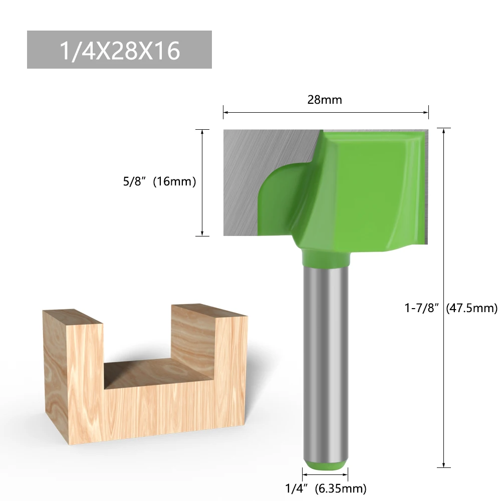 1/4-Zoll-Schaftfräser-Set, TCT-Bodenfräser, 13-teiliges Holzschlitzwerkzeug mit verschiedenen Schnittlängen (10-32 mm) – Detail 13
