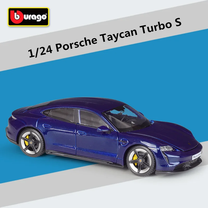 Bburago 1:24 Porsche Taycan Turbo S Alloy Car Model Diecast Metal Sports Car Model High Simulation Collection Childrens Toy Gift