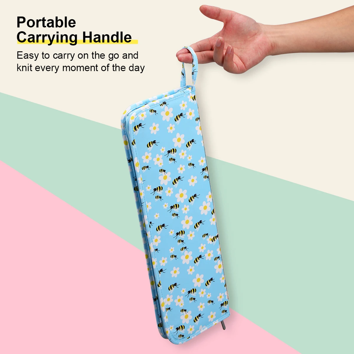 New Portable Stick Needles Bag Waterproof Knitting Needles Bag Daisy Crochet Needles Tote Bag For Sewing Tools Accessories Gift