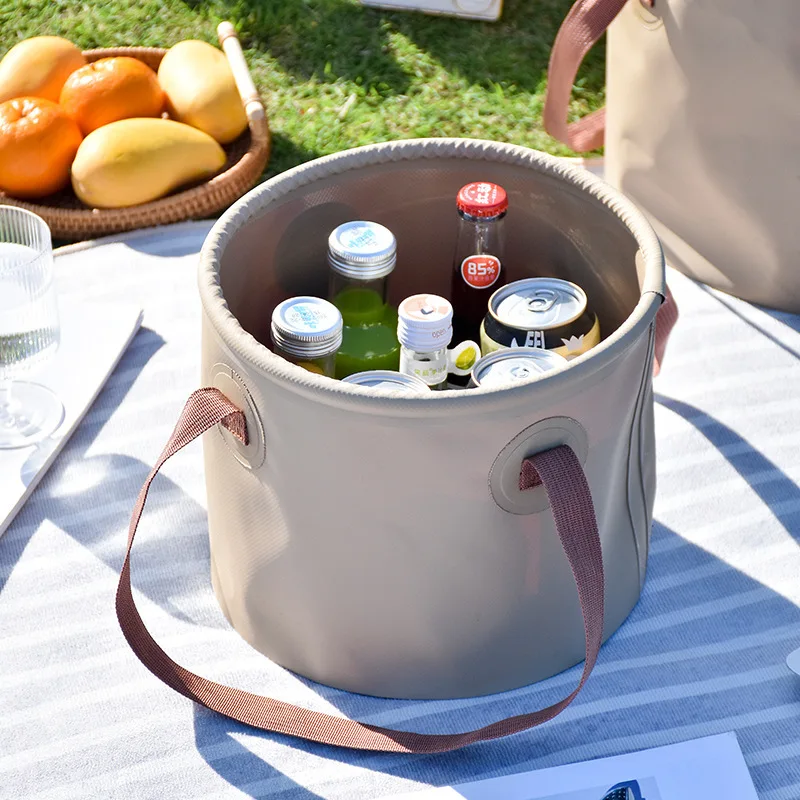 Outdoor camping folding bucket multifunctional large capacity portable fishing bucket storage telescopic car water storage bucke