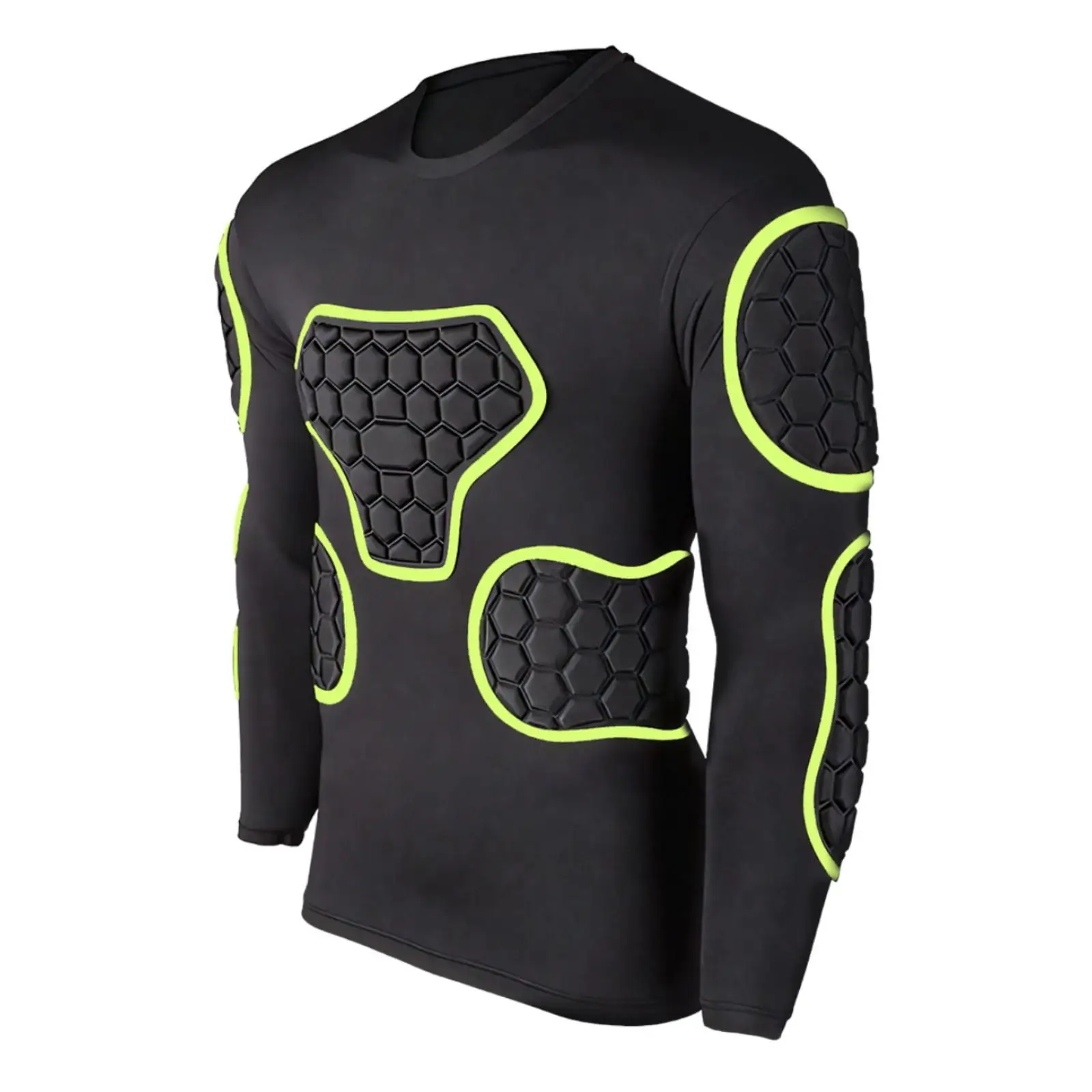 Long Sleeve Soccer Chest Guard with Shoulder Pads for Offroad Racing and Ball Sports Compression Athletic Top with EVA Shield