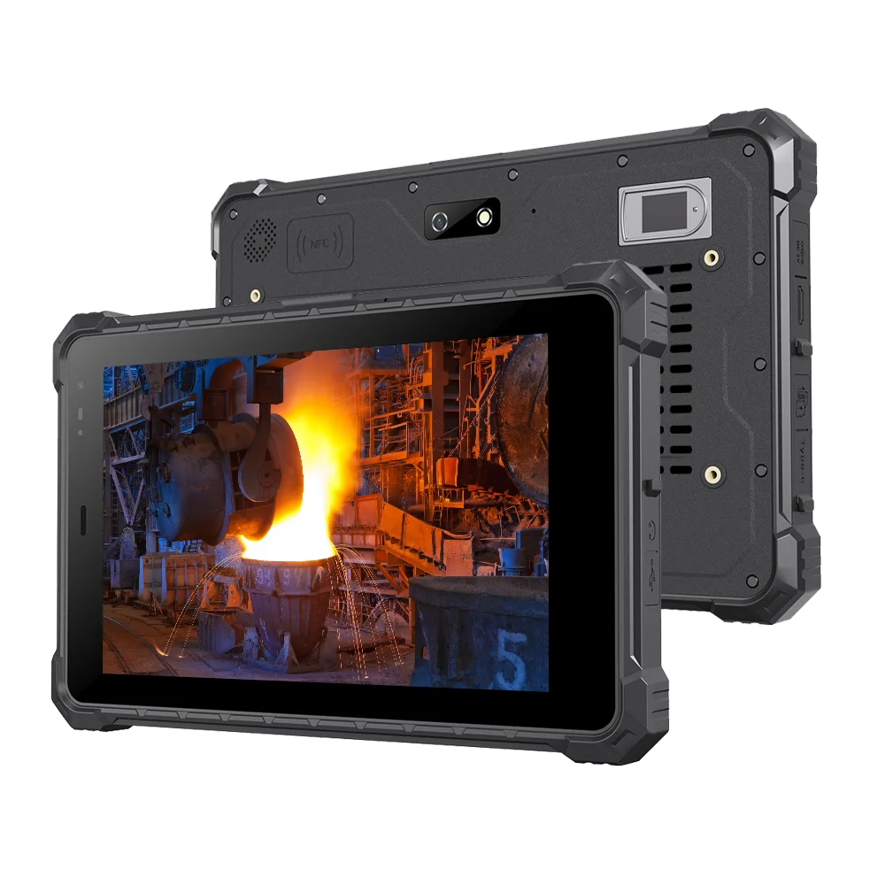 新型8インチマルチOS産業用タブレット、10点同時タッチ対応、700cd/m²ディスプレイ、i7-10510Y 16GB+256GB、5G SA/NSA、TPMセキュリティ、MIL-STD-810G準拠