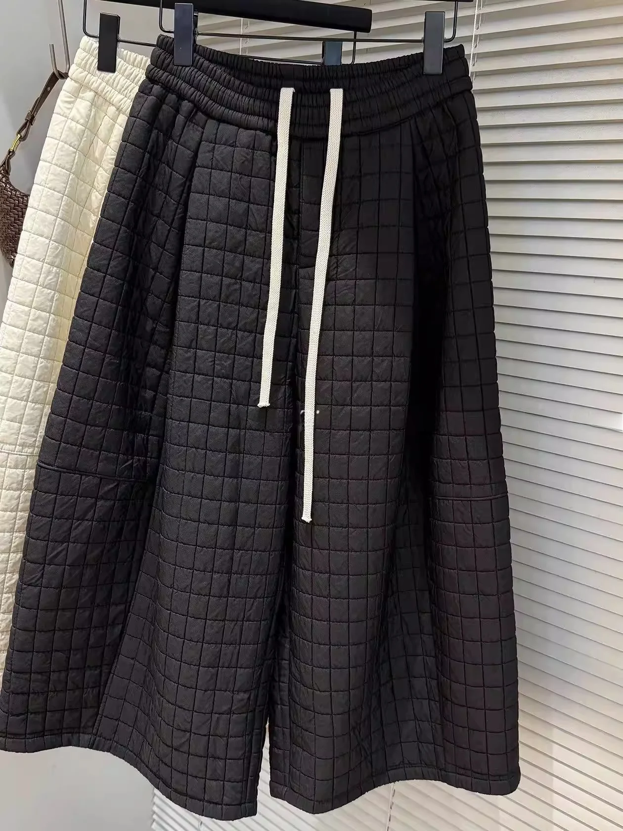 

Широкие брюки больших размеров для женщин, повседневные, из смесового хлопка, свободного кроя, с высокой талией, осенне-зимние, модный дизайн, прямой крой