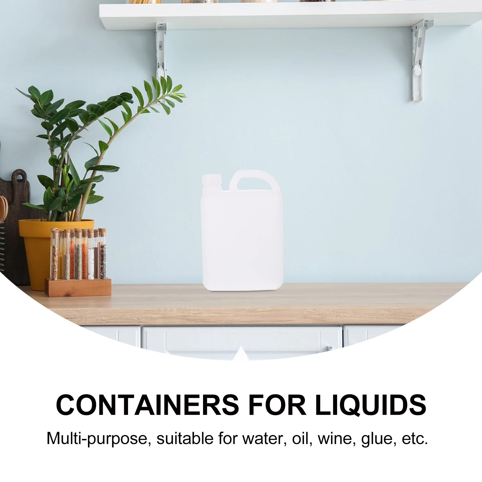 Oil Flat Bottle Packaging Bucket Kettle with Lid White Plastic Storage Containers