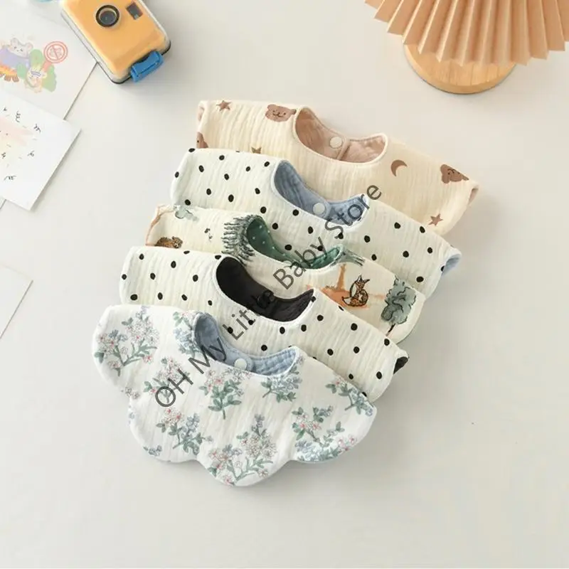 مريلة أطفال قابلة للعكس M76C للرضع والأطفال الصغار من القطن الناعم للتجشؤ على الوجهين مريلة للتسنين لسهولة التنظيف #2