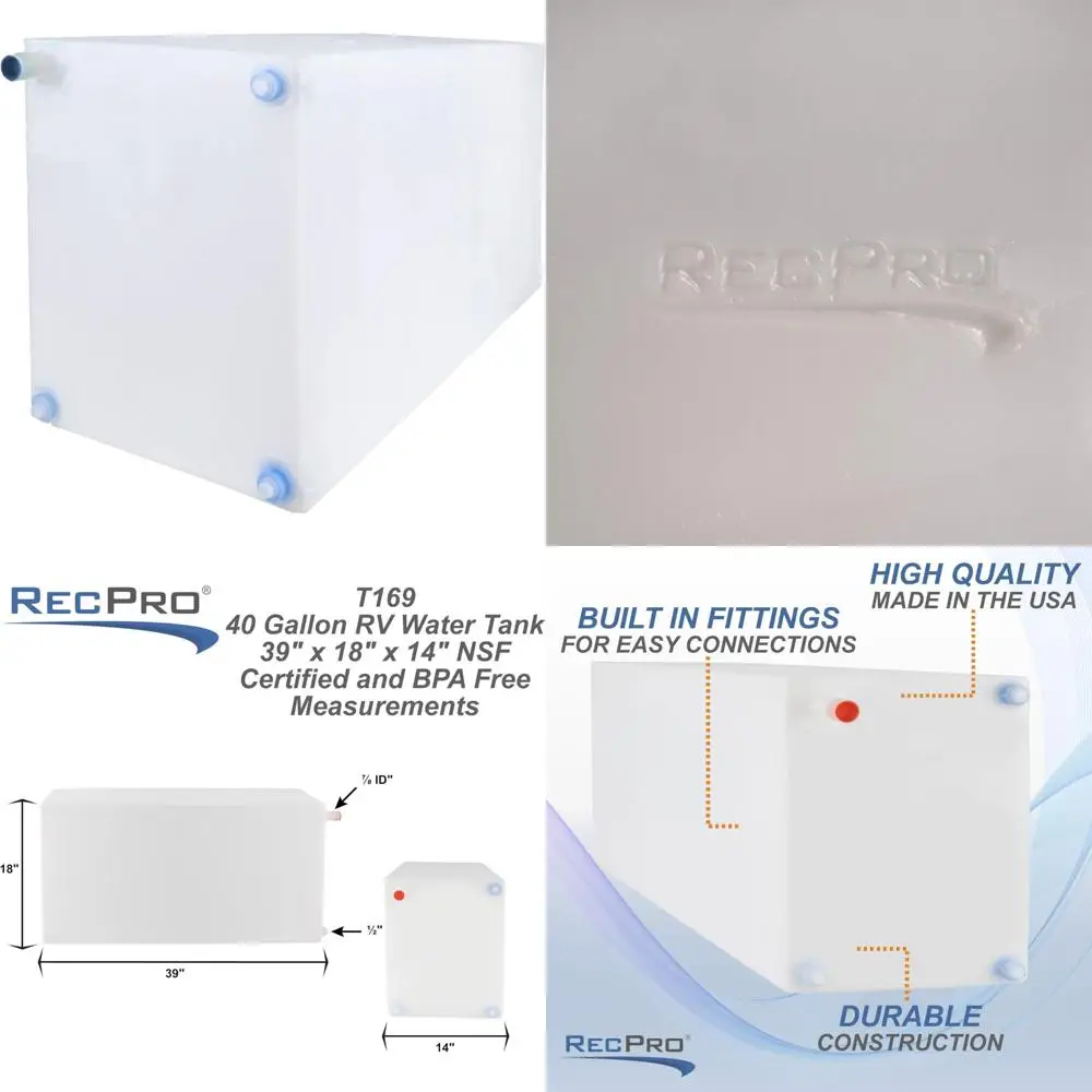 Portable 42 Gallon Drinking Water Storage Tank - USA Made, Freshwater & Potable Plastic Container