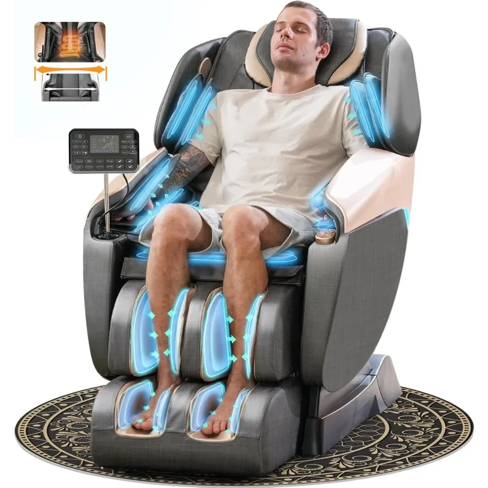 Massage Chair Full Body, Zero Gravity Massage Chair Shiatsu Recliner with Mat, 9 Pre-Set Auto-Programmed, Christmas Gift