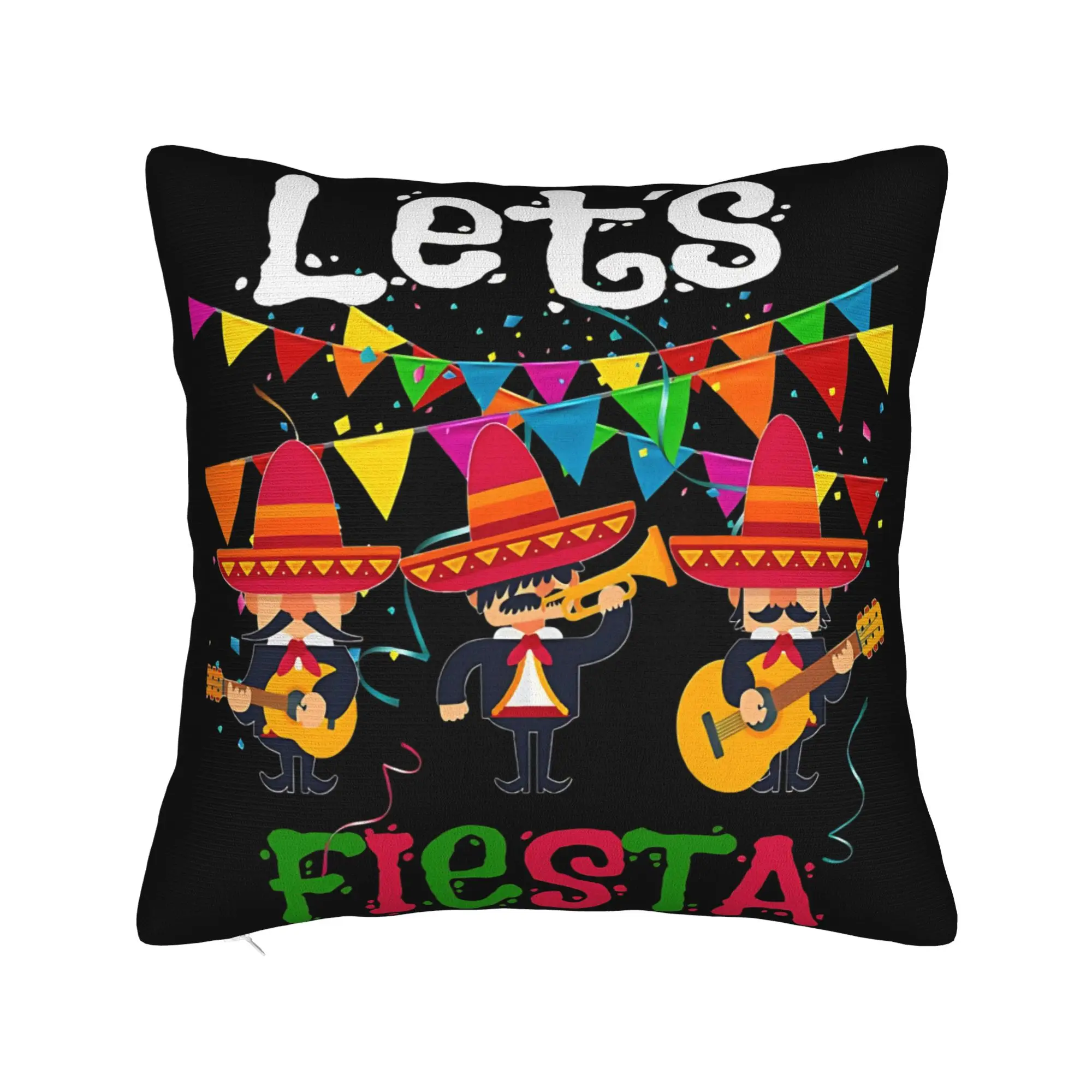 Pillow Case Let's Shift Party Fiesta Comfy Mexican Amigo Cinco De Mayo Pillow Cover For Chair Sofa Home Decor Pillowcases