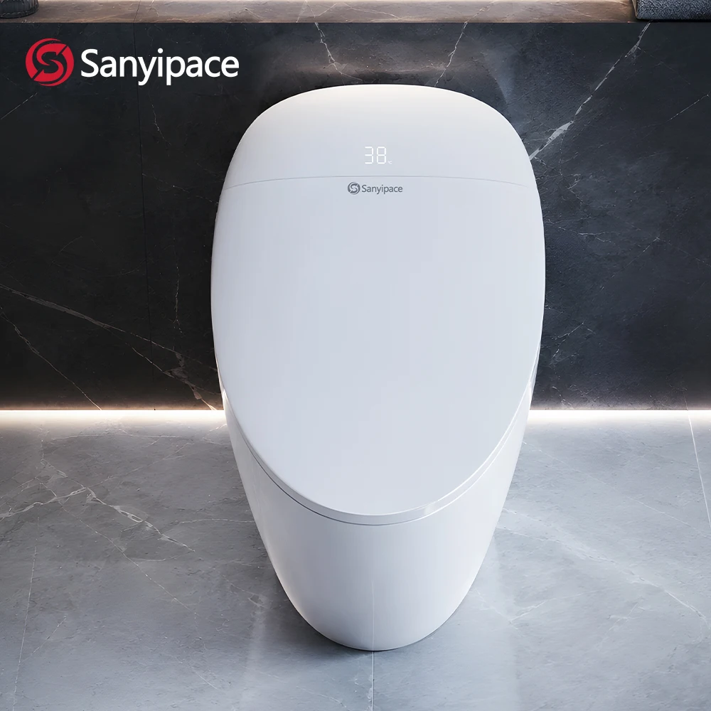 Sanyipace Smart Toilet and Bidet 110V US ECO Standard One-piece Seat LED Display Warm Water Feminine Rear Dual Wash Foot Kick Auto Sensor Flush Powerful Toilet