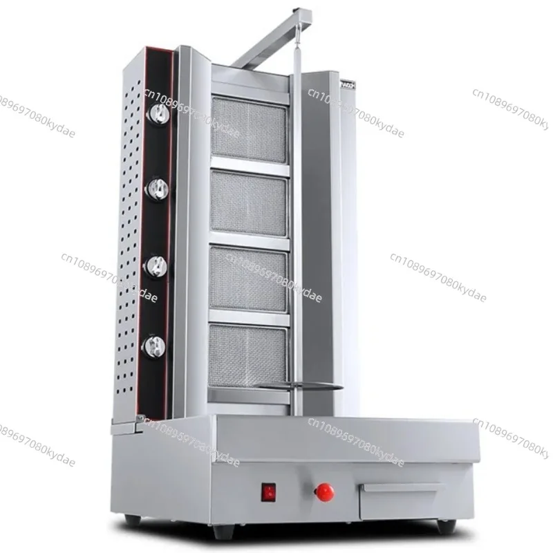 Máquina de Asar a Gas LPG Gyro con 4 Quemadores, Asador Vertical, Máquina para Doner, Shawarma, Horno Asador Medio Fácil