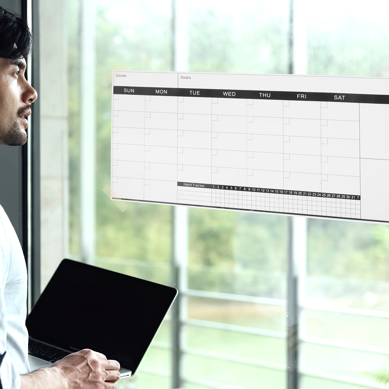 

Undated Dry Erase Double-Sided Weekly Planner Board Reusable Whiteboard for Wall Hanging Home Office Schedule Chart