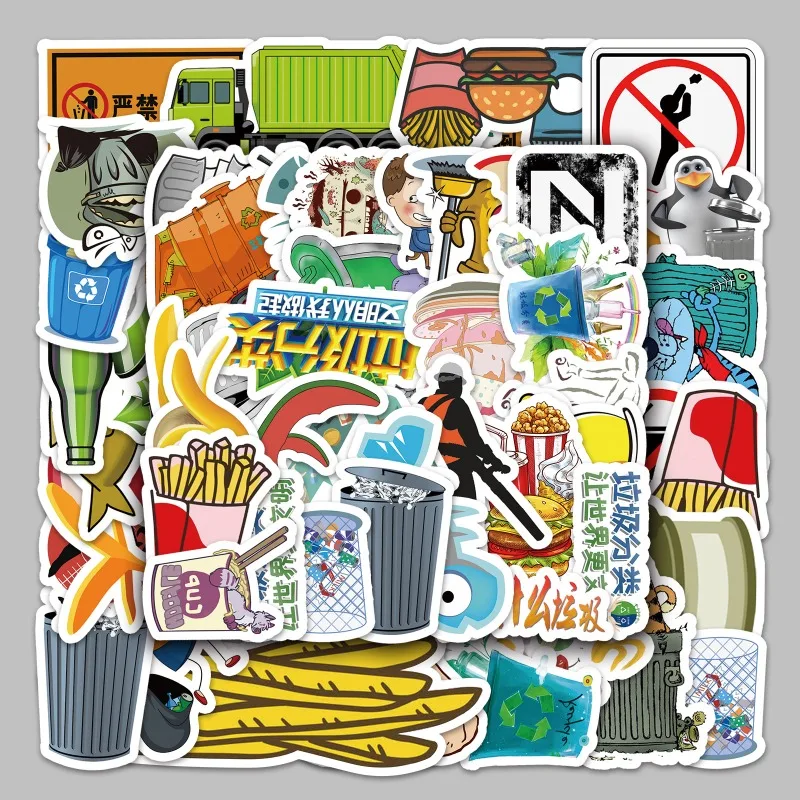 50 Stück Cartoon Persönlichkeit Müll Klassifizierung Kreative Graffiti Dekoration Aufkleber
