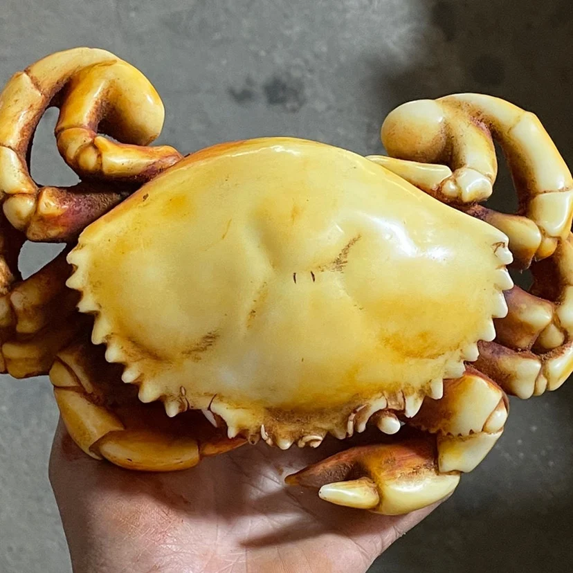 High Jade Qianlong Annual Natural Xiuyan Old Dong Objects Vintage Decoration Crab Collection