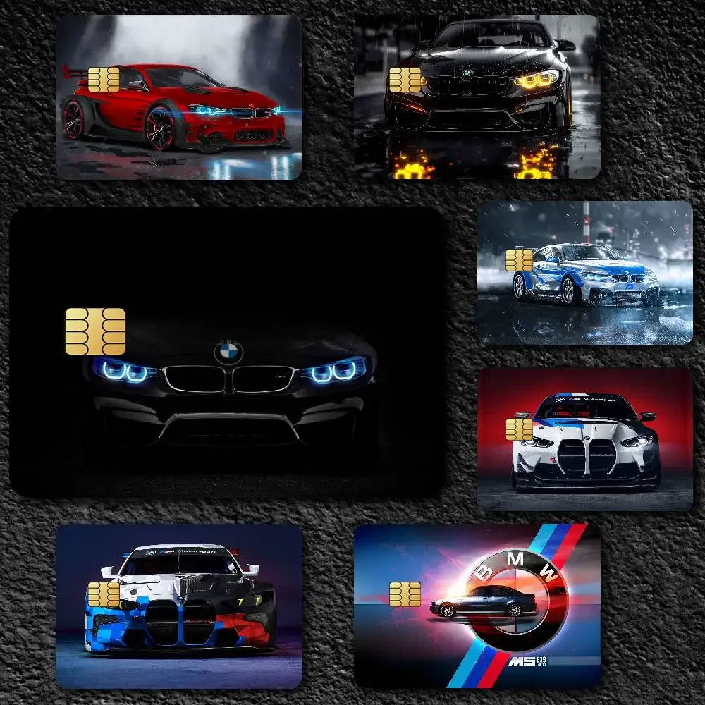 

Sports Cars BMW Poster Waterproof Film Skin Cover Credit Card Stickers 4PCS Debit Front Decoration Bank Bus Pass