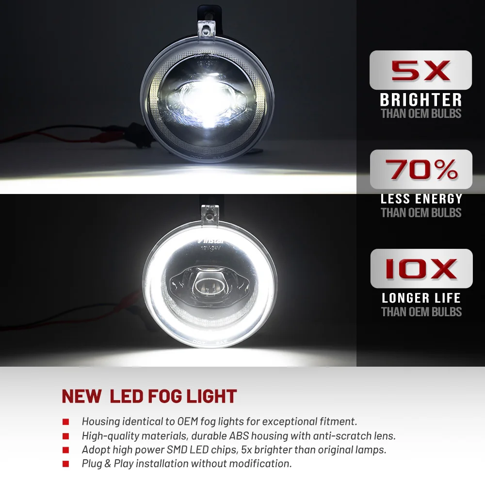 ل بونتياك Gen4 فايربيرد تجميل 1998-2002 قاعدة صيغة ترانس آم الوفير DRL هالو LED القيادة الضباب ضوء الجمعية كيت ث/قوس