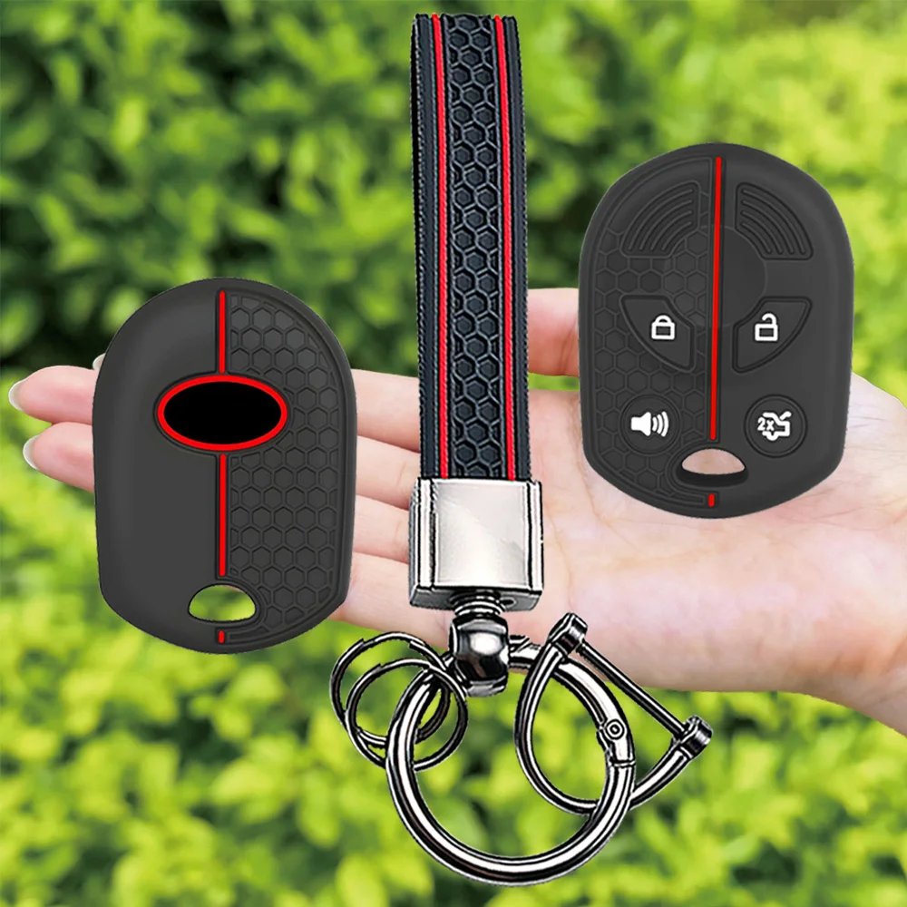 Silicone Keychain For Ford Escape Fusion Mercury Edge Expedition Explorer V Eske Mustang Taurus For Lincoln Key Case Holder