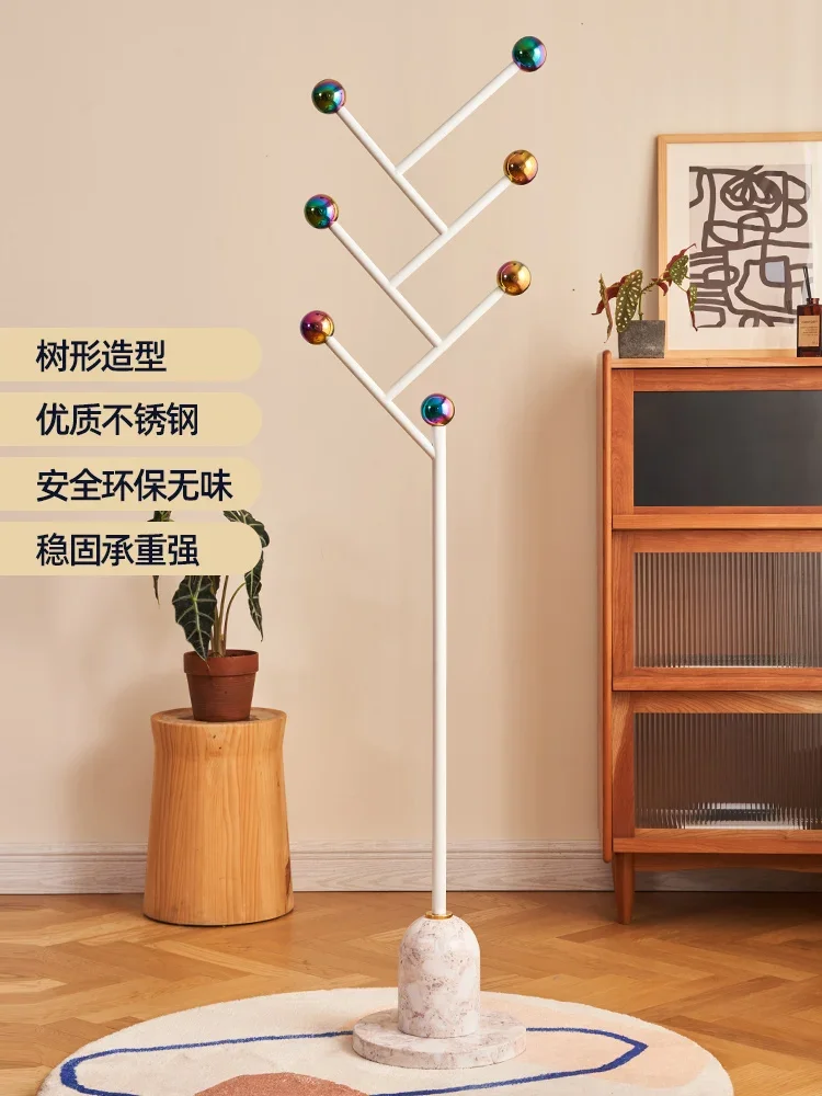 Meihenglong Simple Modern Vertical Bedroom Tree Shape Stainless Steel Marble Small Coat Rack Floor Hanging Hanger