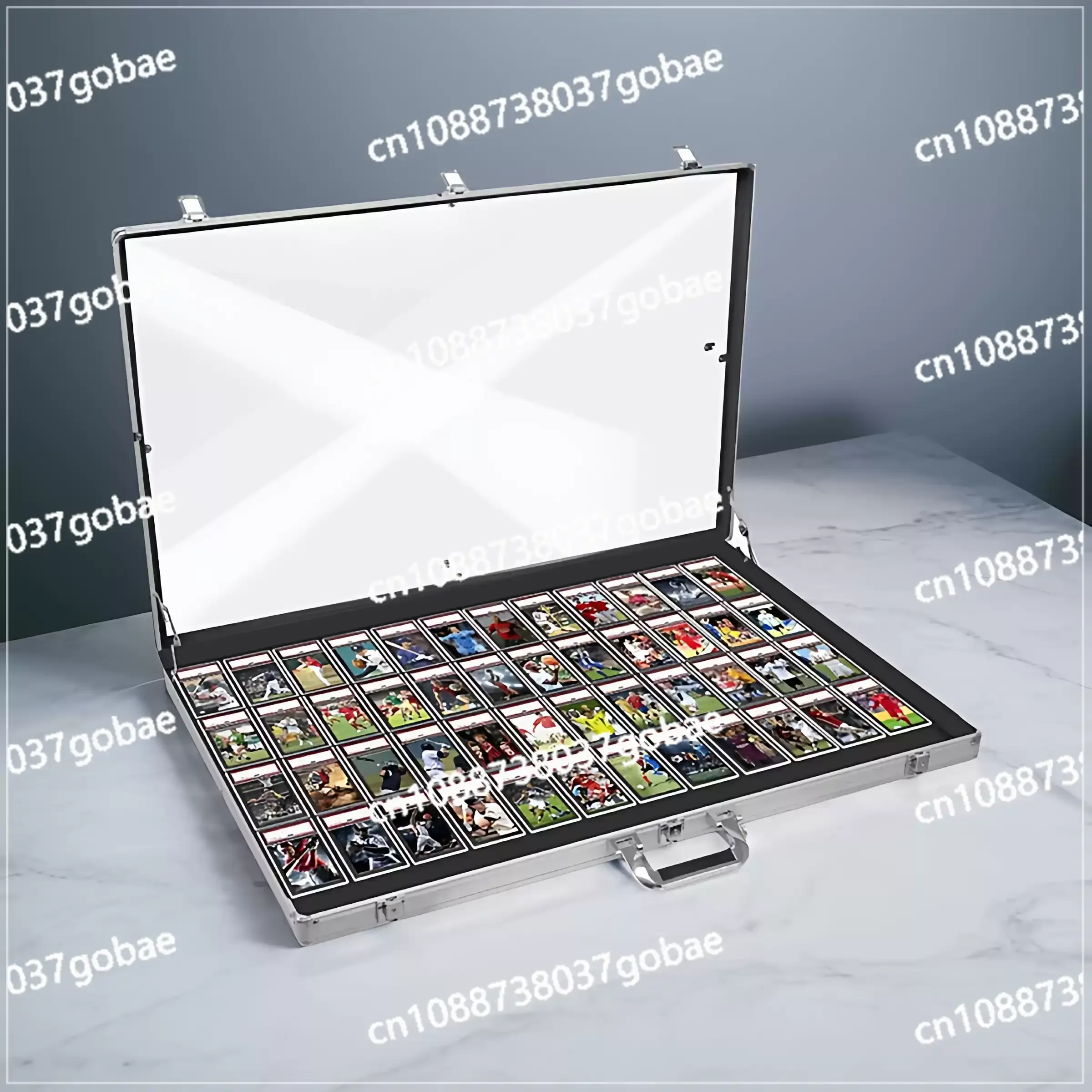 Silver Aluminum Acrylic Transparent Top Display Stand Portable Supplier Trade Display Case for TCG Cards with Lock Function view 4