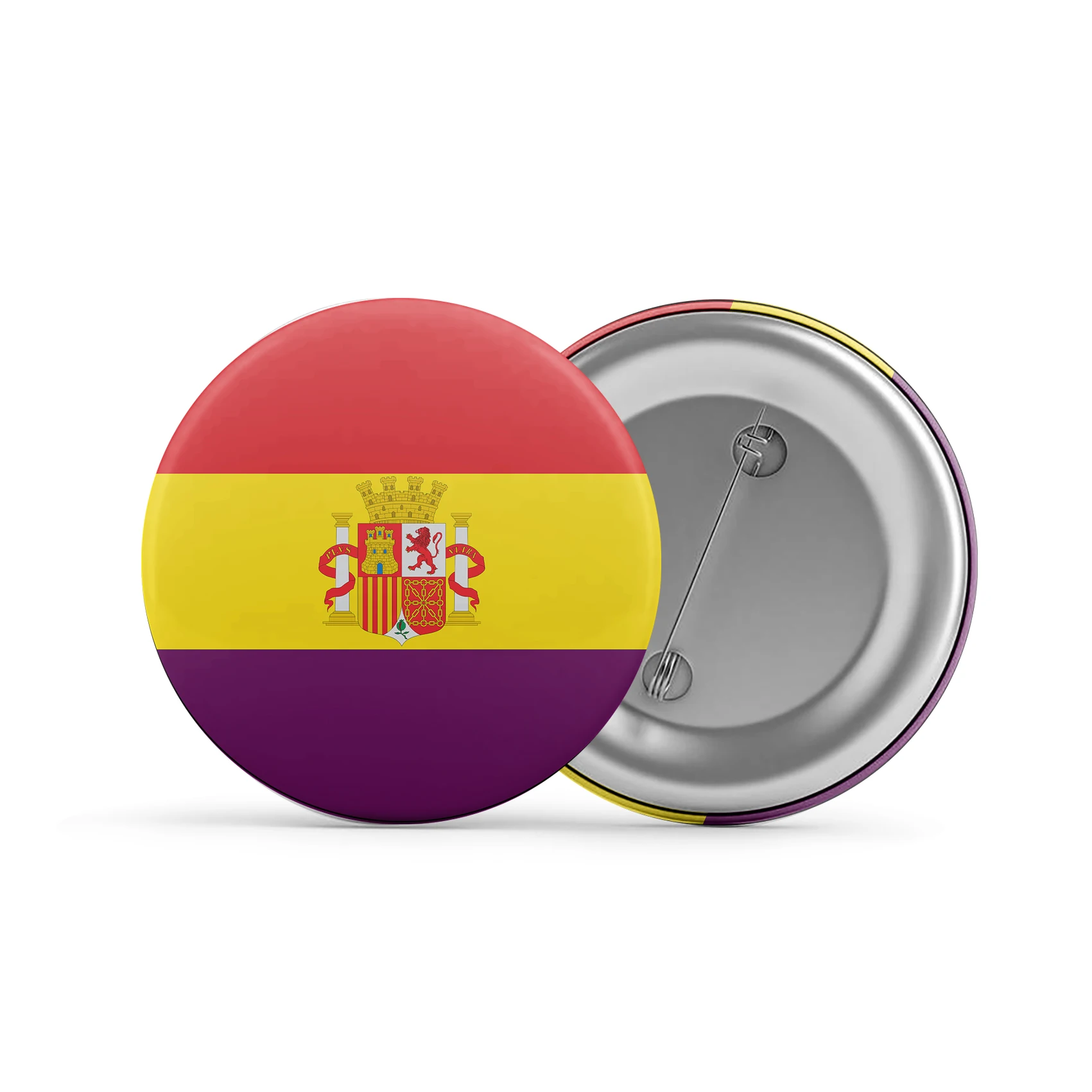 Flag of Spain (1931–1939) Brooch Badge Custom Photo Cartoon Designed Metal Badges Backpack Accessories Decor Souvenir HZ-161