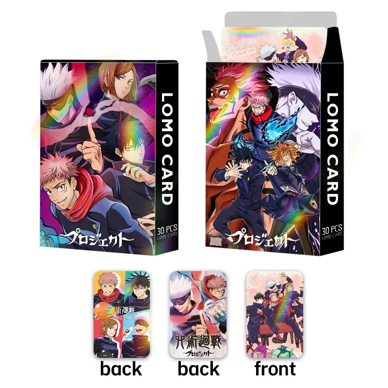 

30Pcs/Set Laser Flash Cards Spliced Back Into Double-sided LOMO Cards Cartoon Anime Peripheral Small Cards Photo Cards