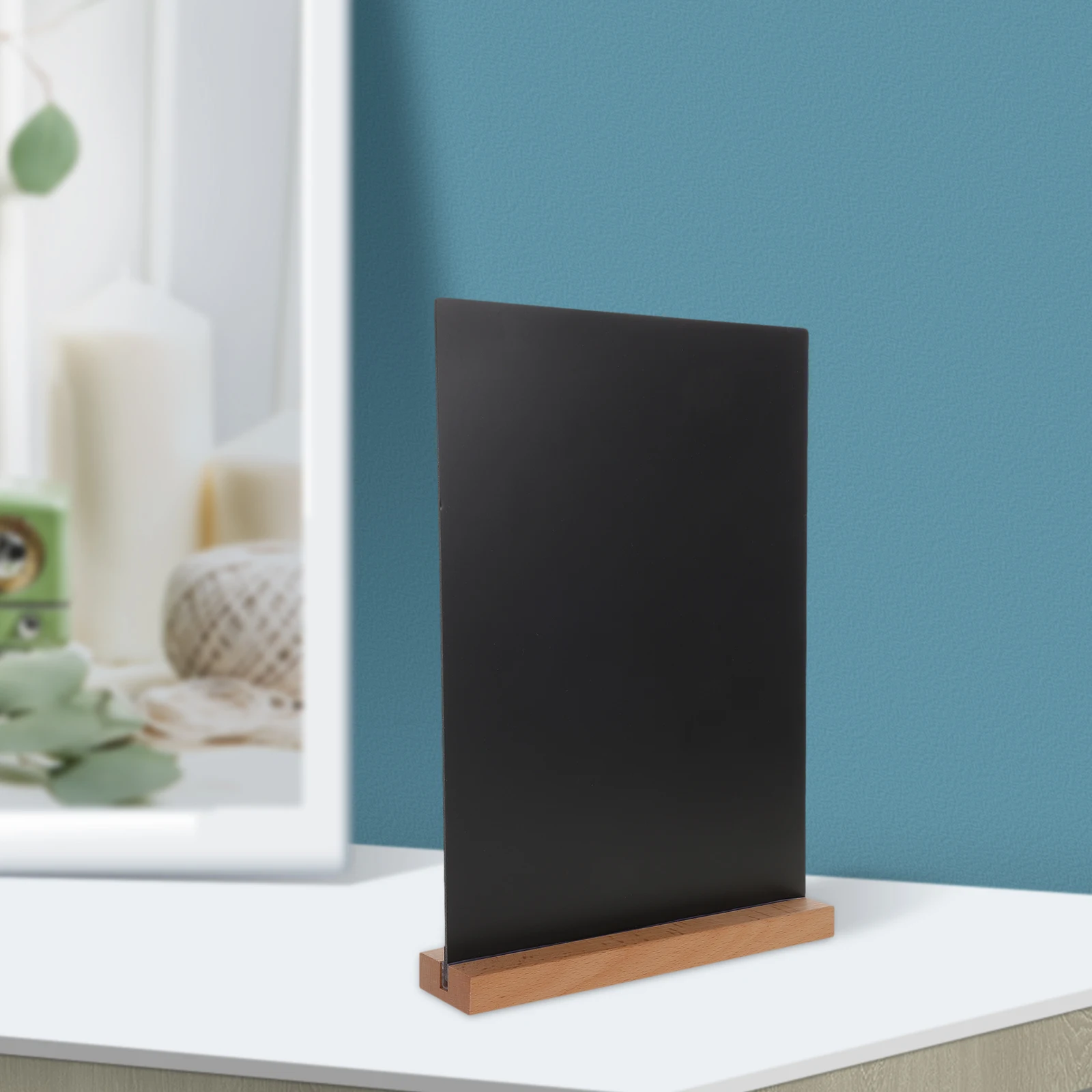 

Double-sided Blackboard Card Sign Chalkboard Signs for Table Decorate Dry Erase Cloth Tabletop