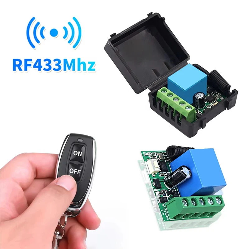 DC 12V 433Mhz RF Wireless Universal Gate Remote Control Switch DC 12V 10A Wireless Switch Receiver Module Daily Use Organizer